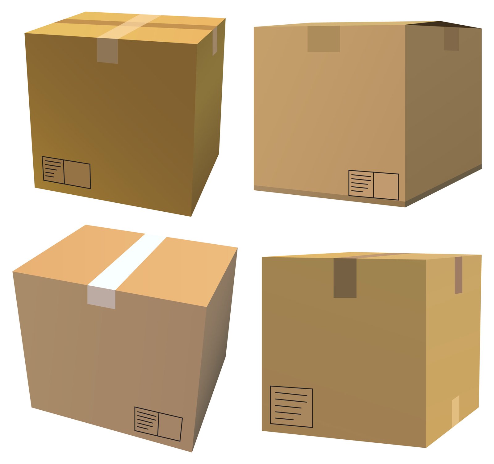 Realistic paper box isolated Sgomberi Seveso